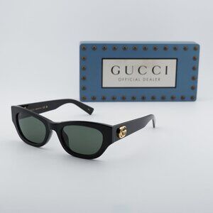 Gucci GG1954SA 001 Cat Eye Sunglasses - Shiny Black/Grey